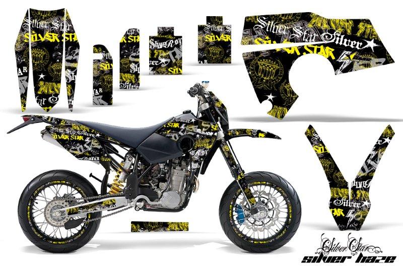 Husaberg FE FS 06-08 Graphics Kit SSSH Yellow BlackBG NPs